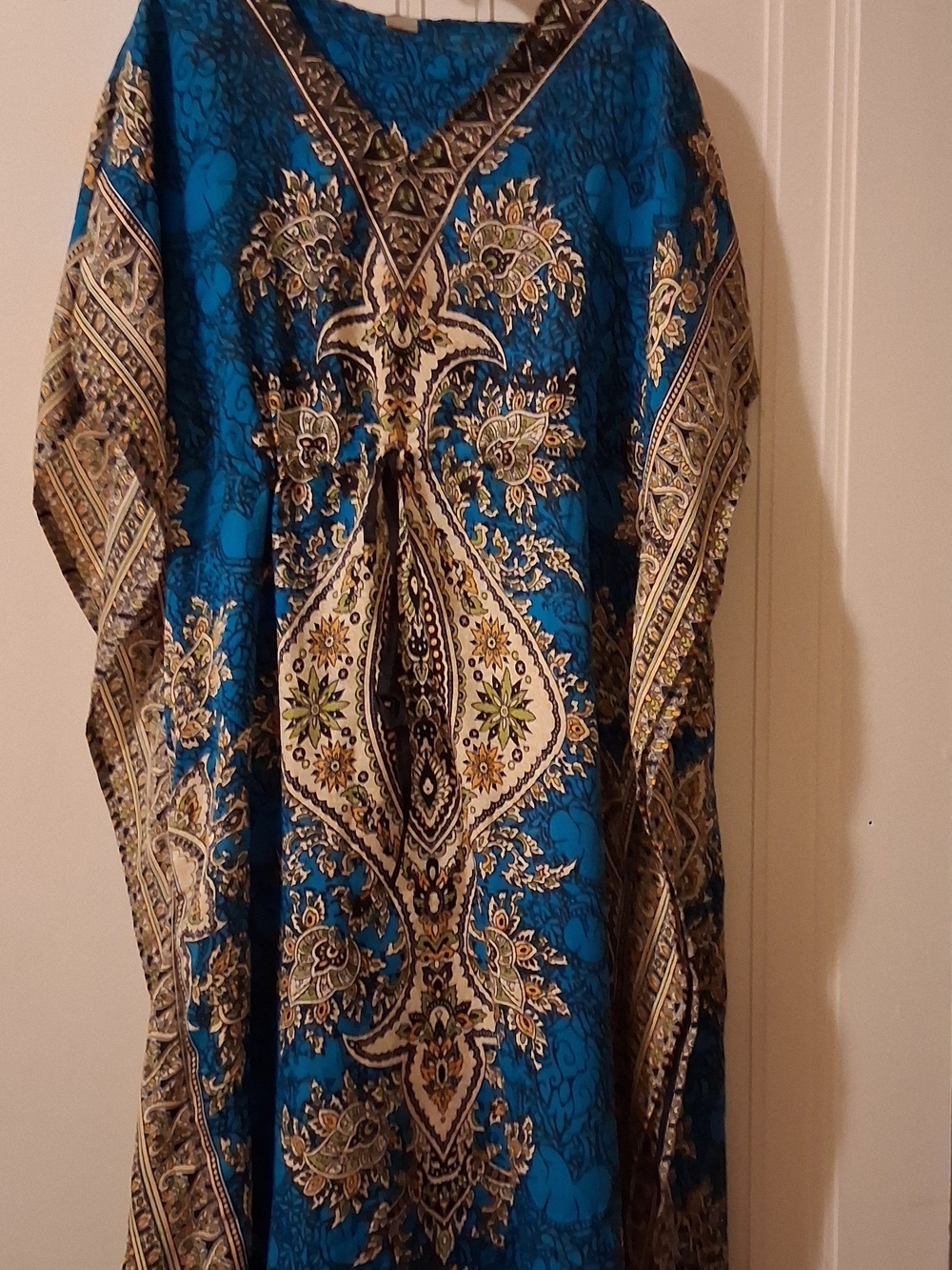 Paisley Viscose Kaftan in Blue